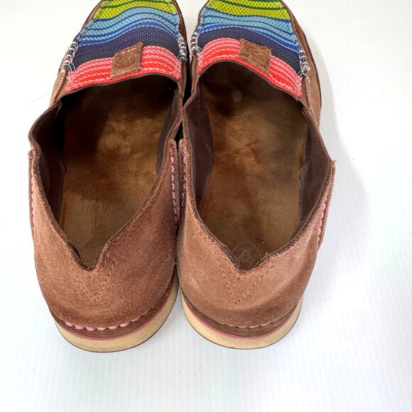 ARIAT Cruiser Slip Ons Size 10B Palm‎ Brown Serape Comfort Western Cowgorl Boho - Picture 7 of 10
